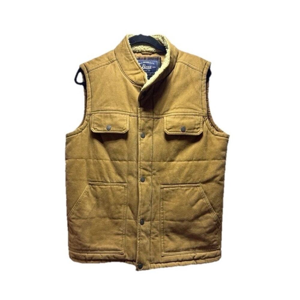 Vintage GH Bass Canvas Men’s XXL Vest Sherpa Collar Pockets Barn Chore Full Zip